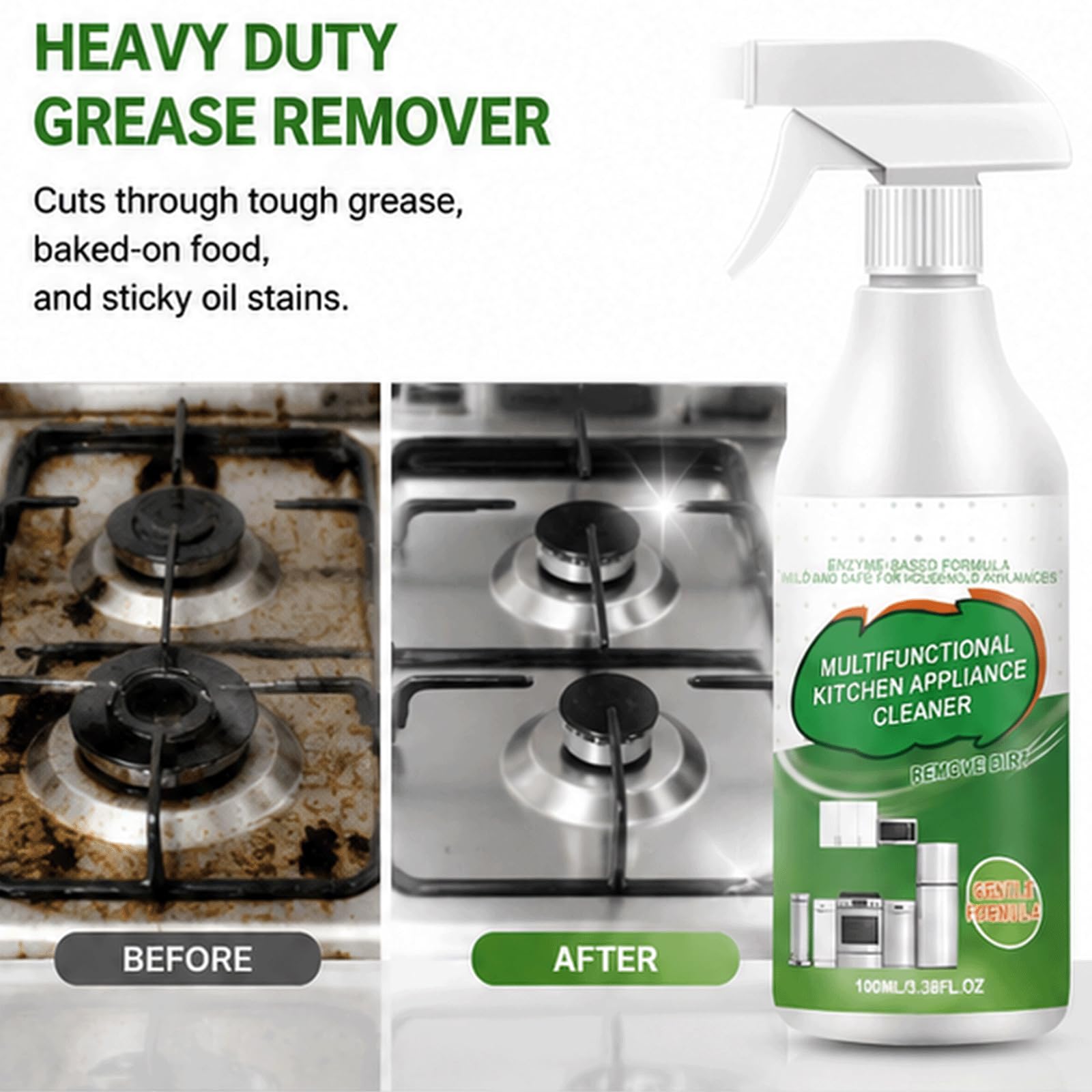 Wielozadaniowy środek do czyszczenia urządzeń kuchennych bez szorowania Spray-Heavy Duty Grease Remover, środek do czyszczenia powierzchni Kuchnia Uniwersalny środek do usuwania (5 szt)