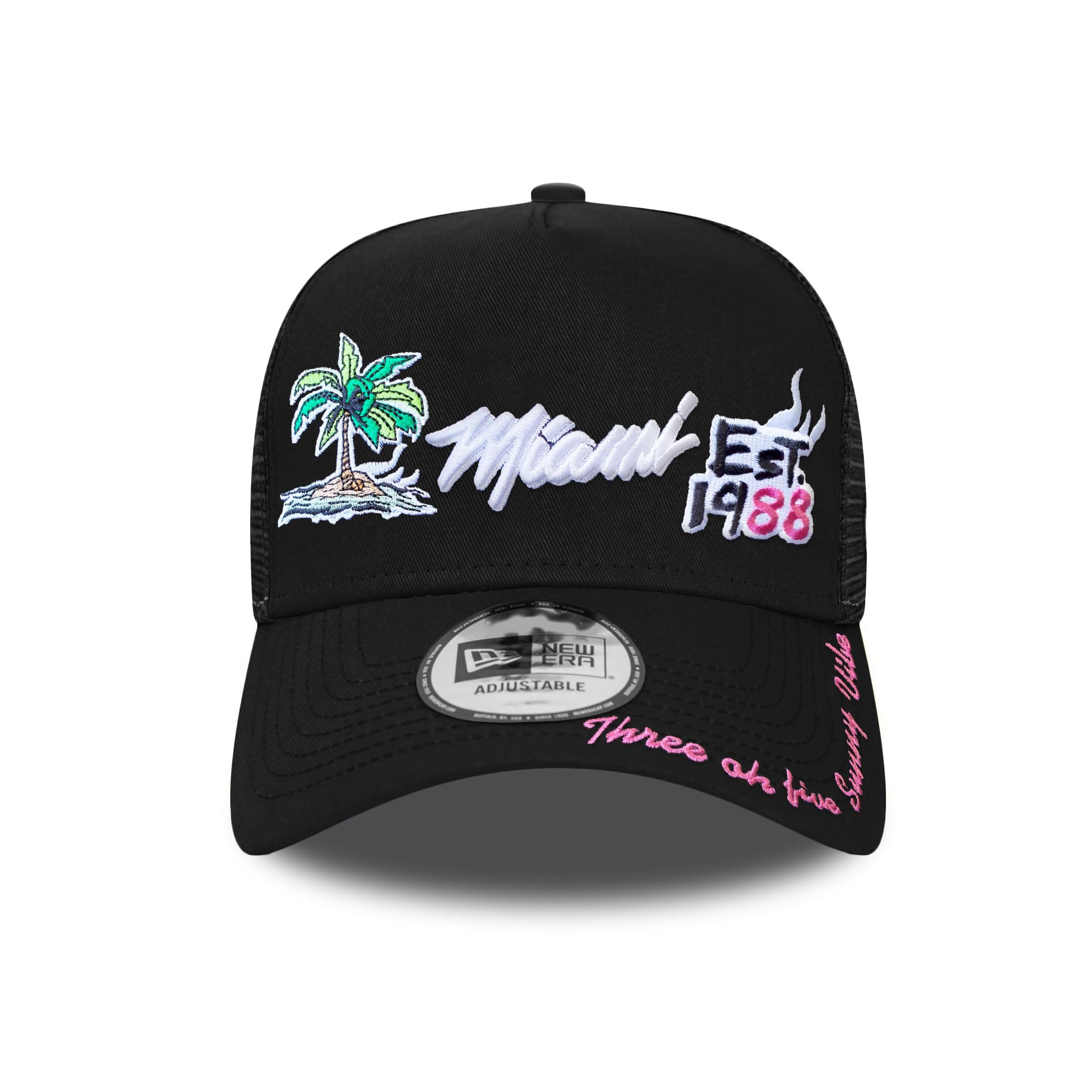 New Era Miami Heat Casquette NBA Ajustable Basketball Snapback Camionneur 9forty Casquette de Baseball