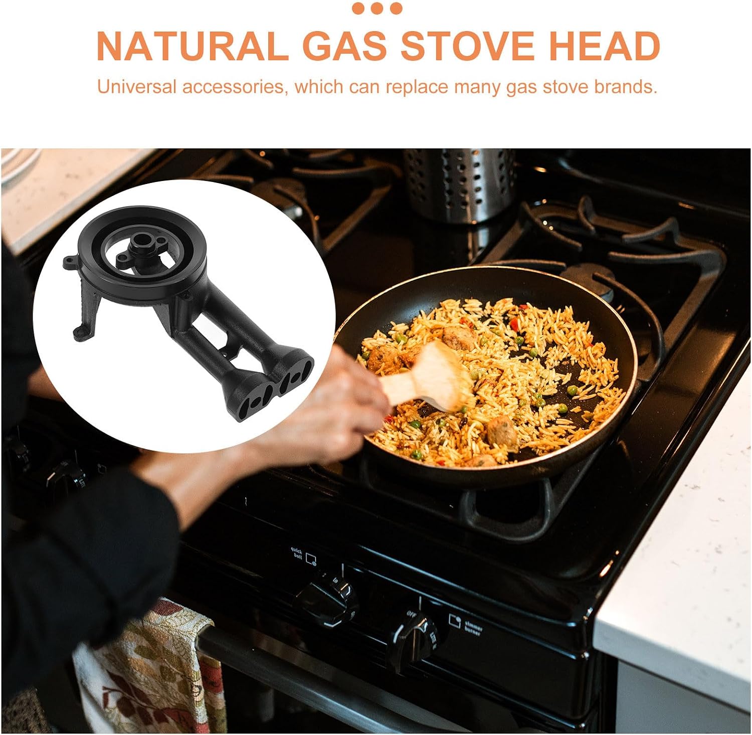 Cast Iron Gas Burner Head Universal Replacement for Cooktops