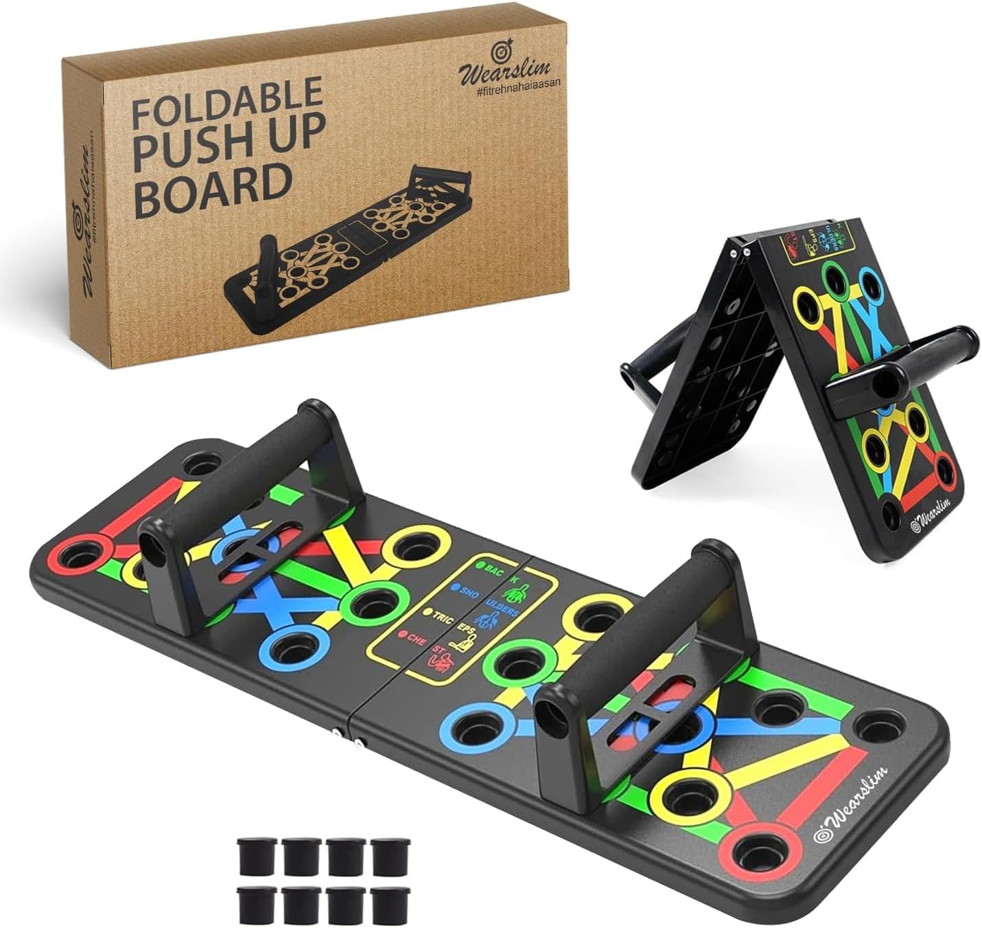 Wearslim Professional Push Up Board, Multi-Functional 10 in 1 Workout Push-up Stands Board for Men and Women