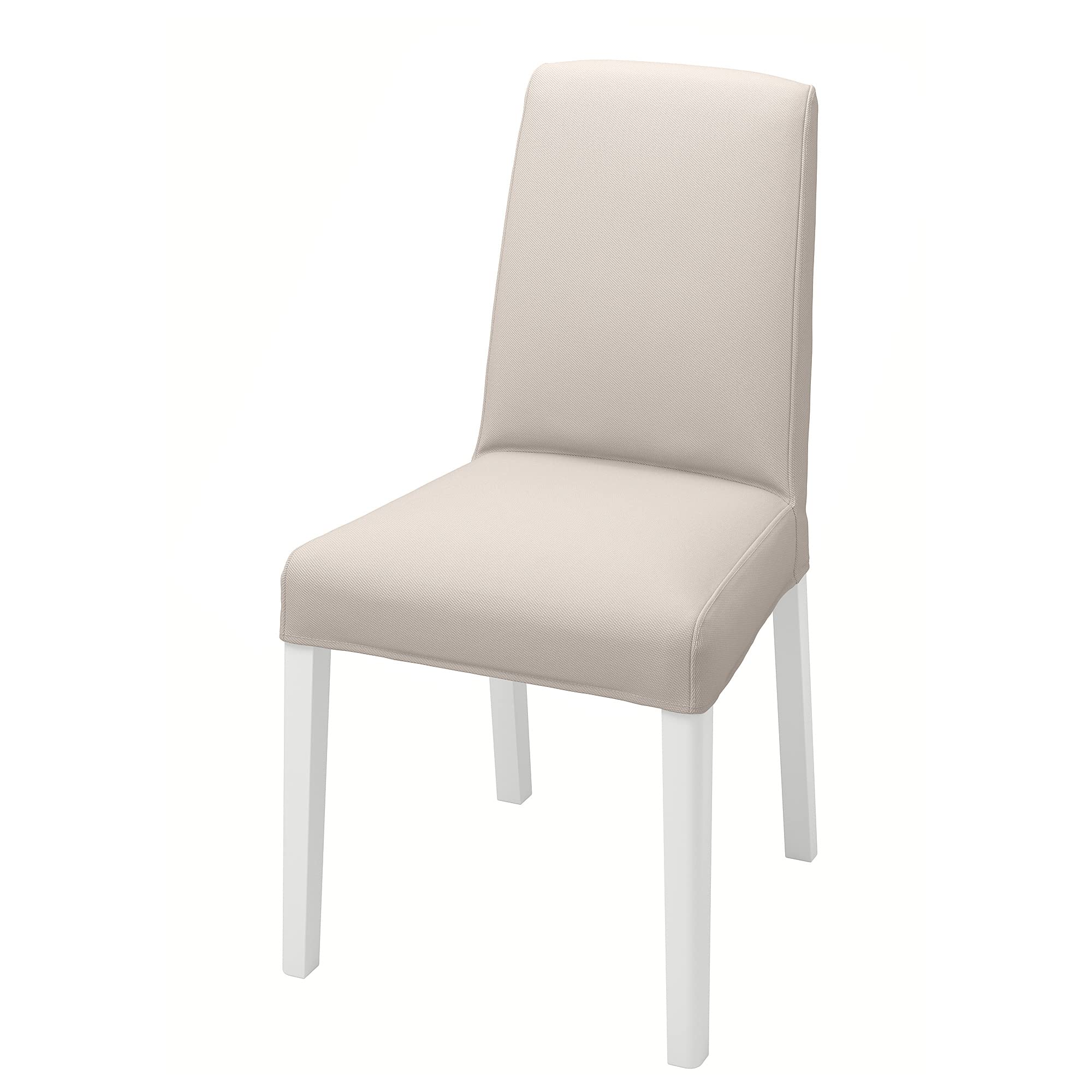 Chaise BERGMUND blanc et beige Hallarp avec piètement en bois pour salle à manger