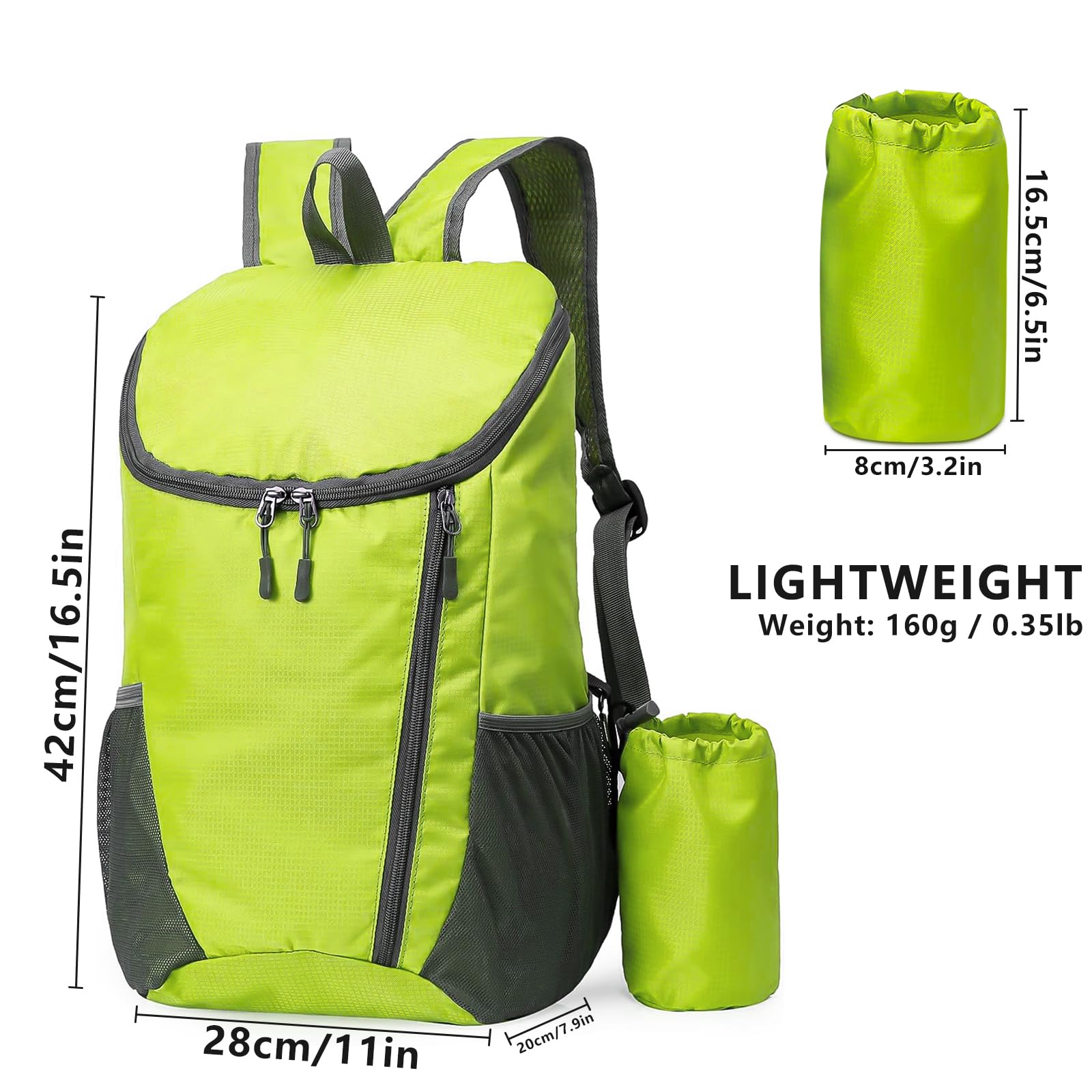 Yoolly Lightweight Foldable Backpack, Small Hiking Rucksack - Image 2