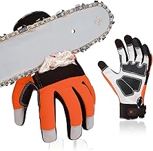 Vgo... EN381-7 Class 1 20m/s Cut Resistant High Cut Resistant PVC Goat Leather Gloves (GA8912/M/Orange/1 Pair)