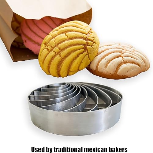 Miniatura 6 de Molde de pan mexicano hecho de acero inoxidable de 4.1 pulgadas, molde de dos caras para pan dulce mexicano cortadora de sartén, forma de pan