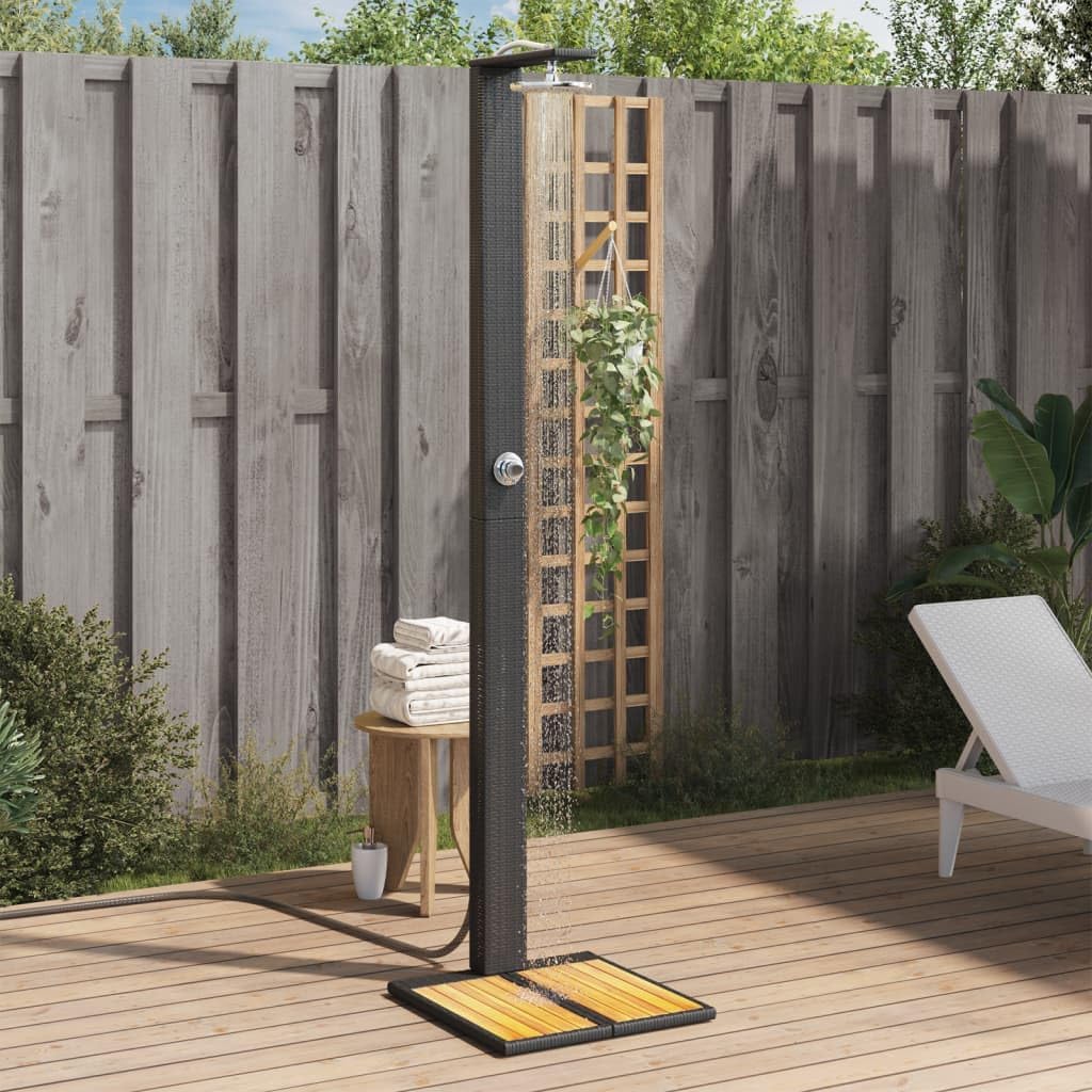 Refined Ducha de Exterior, Ducha con Rociador Giratorio, Ducha para Piscina, Mueble para Patio Jardín (Negro)