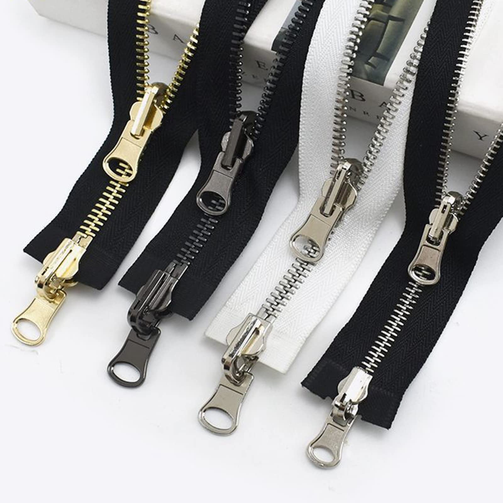 60-120cm 5#/8# Cerniere Metalliche A Doppio Cursore Cerniera Reversibile Rotante Per Giacca Da Cappotto Cerniera Da Cucire, 80cm - Foto 7