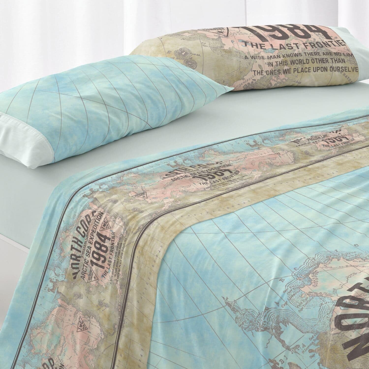 Burrito Blanco | Juego de sábanas | Cama de 150 a 160cm. (+Medidas Disponibles) | Diseño 101 | Color Mar (150-160x190/200cm.)