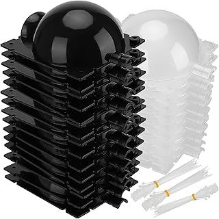 20 PCS 3.15 Inches Large Plant Root Growing Ball, Reusable Half Black Half Transparent High Pressure Propagation Ball Box with Zip Ties Rooting Ball Device for Plants Damage-Free Growing