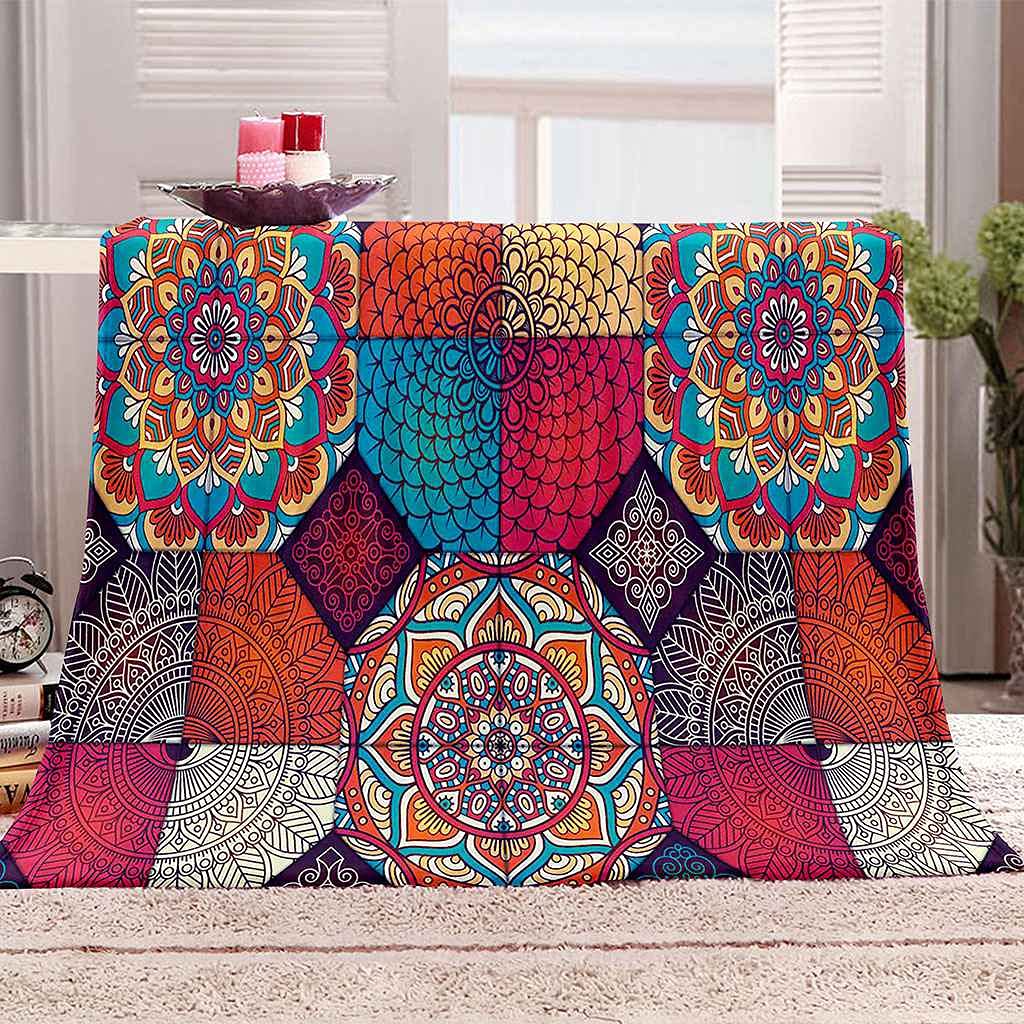 Couverture polaire microfibre 150x200 art fleur thermique