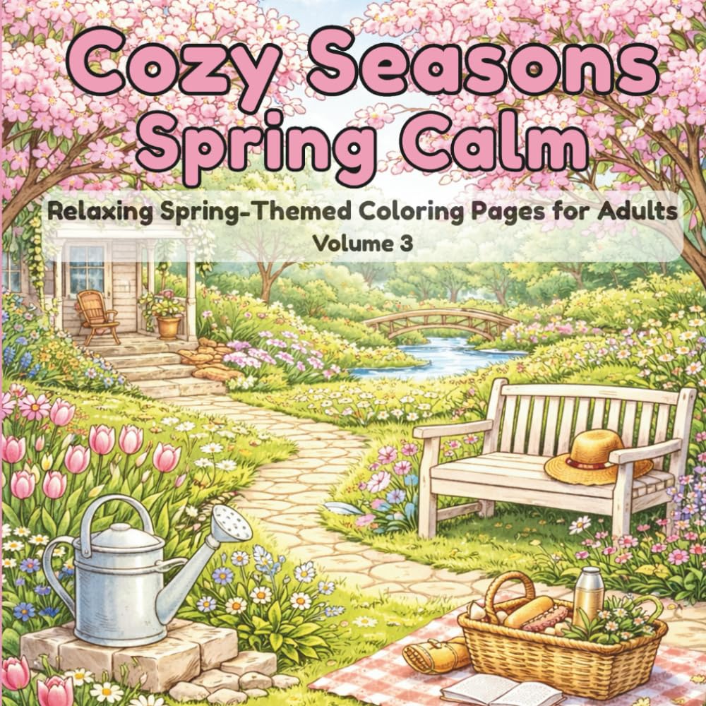 Cozy Seasons: Spring Calm – Volume 3: Relaxing Spring-Themed Coloring Pages for Adults