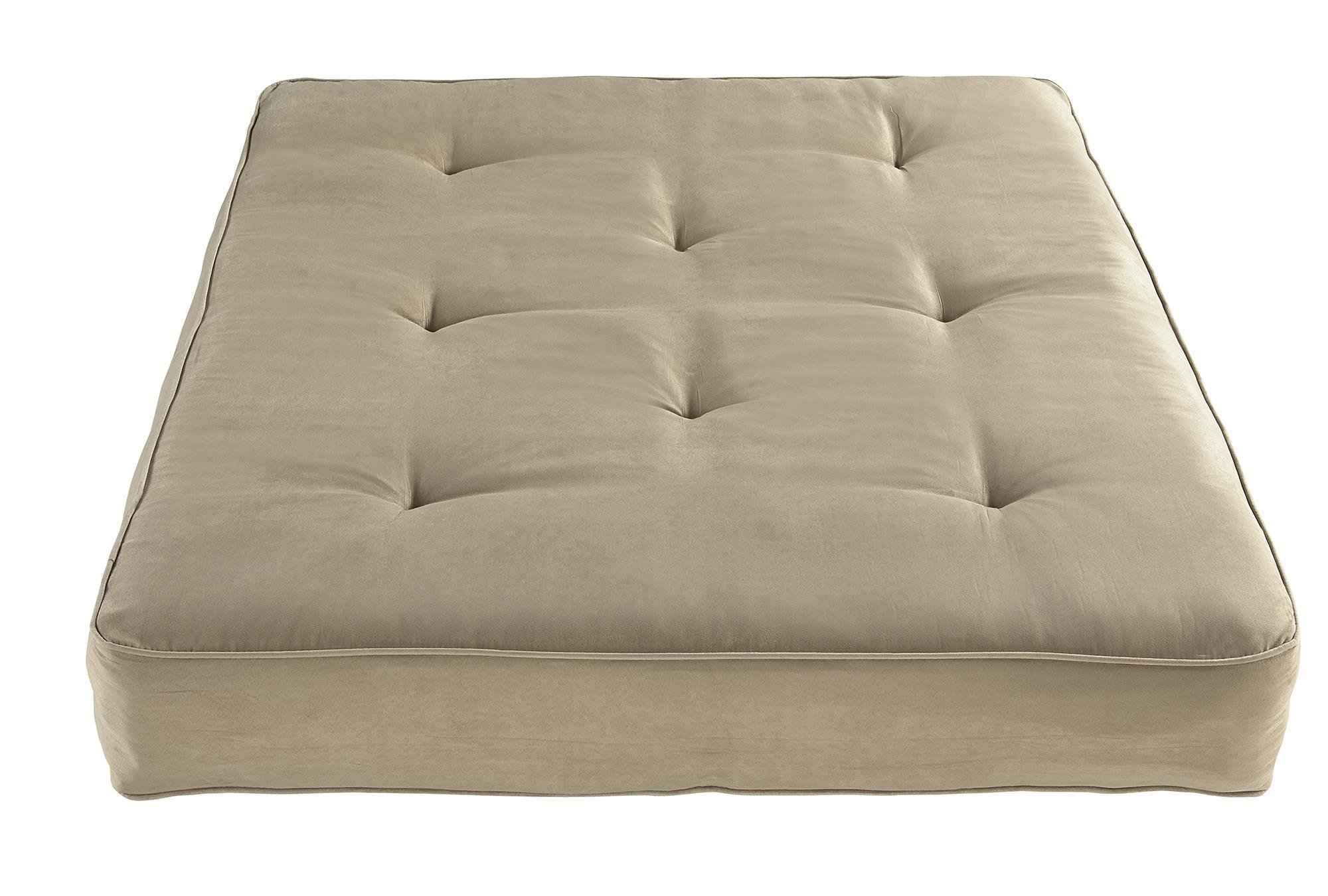 DHP 8 Inch Independently Encased Coil Futon Mattress, Tan Microfiber
