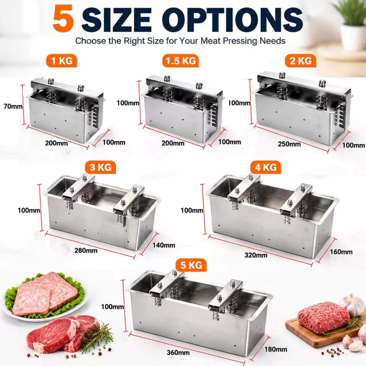 Stampo per Carne in Acciaio Inossidabile, Doppia Compressione