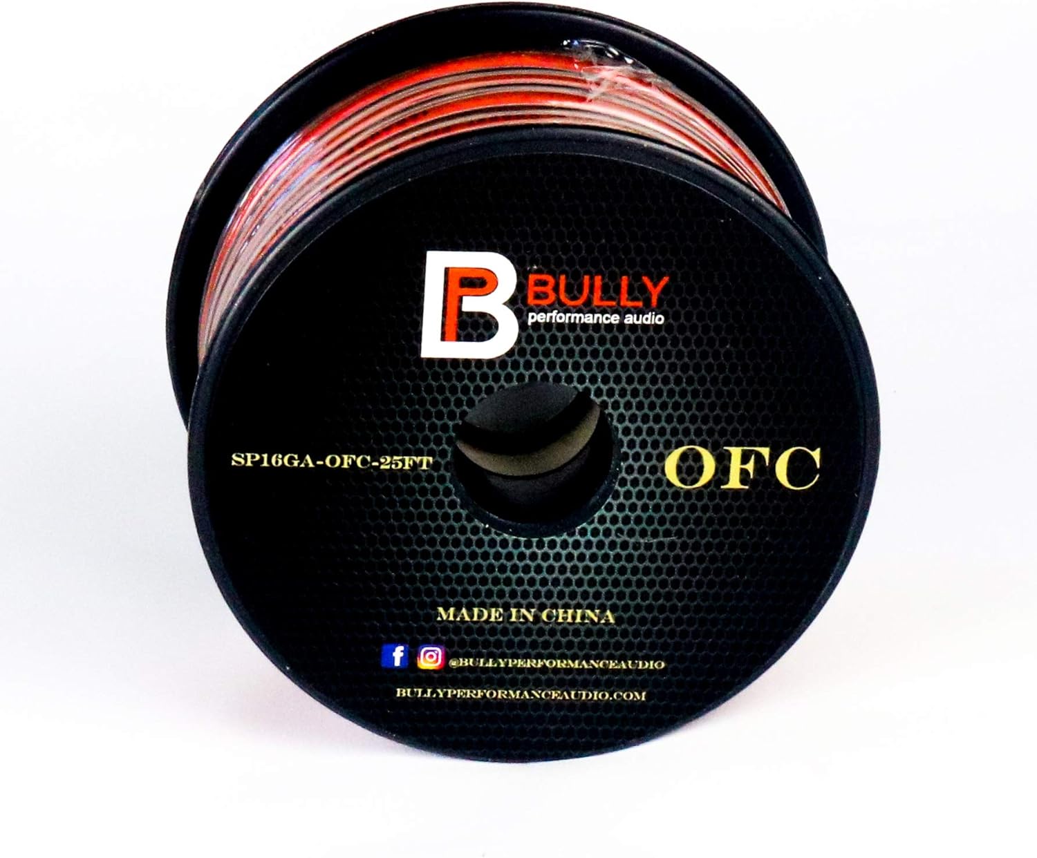 Bully Performance Audio SP16GA-OFC-25FT | 16 Gauge OFC 25ft Speaker Wire | 100% Oxygen Free Copper Speaker Wire Cable : Electronics