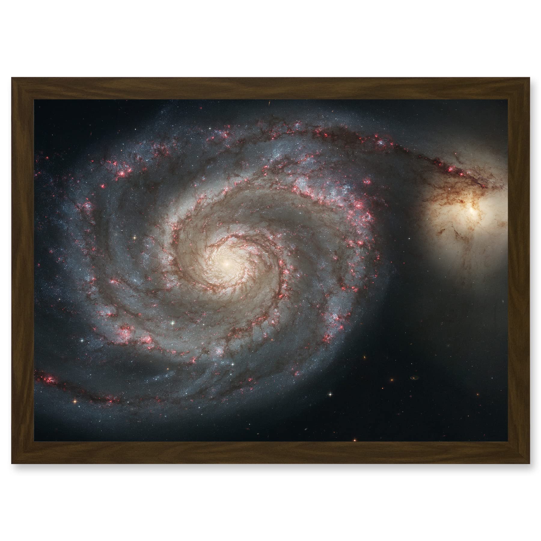 Artery8 Space Photo Hubble Whirlpool Galaxy M51 A4 Artwork Framed Wall Art Print