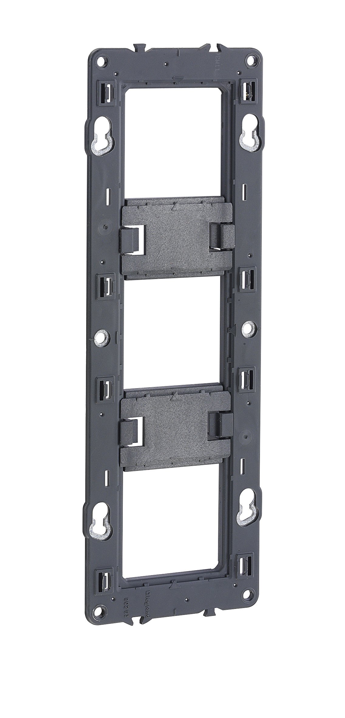 Legrand 080253 Support à vis pour Mosaic, Céliane ou Soliroc pour 3 Postes ou 6 à 8 Modules, Noir