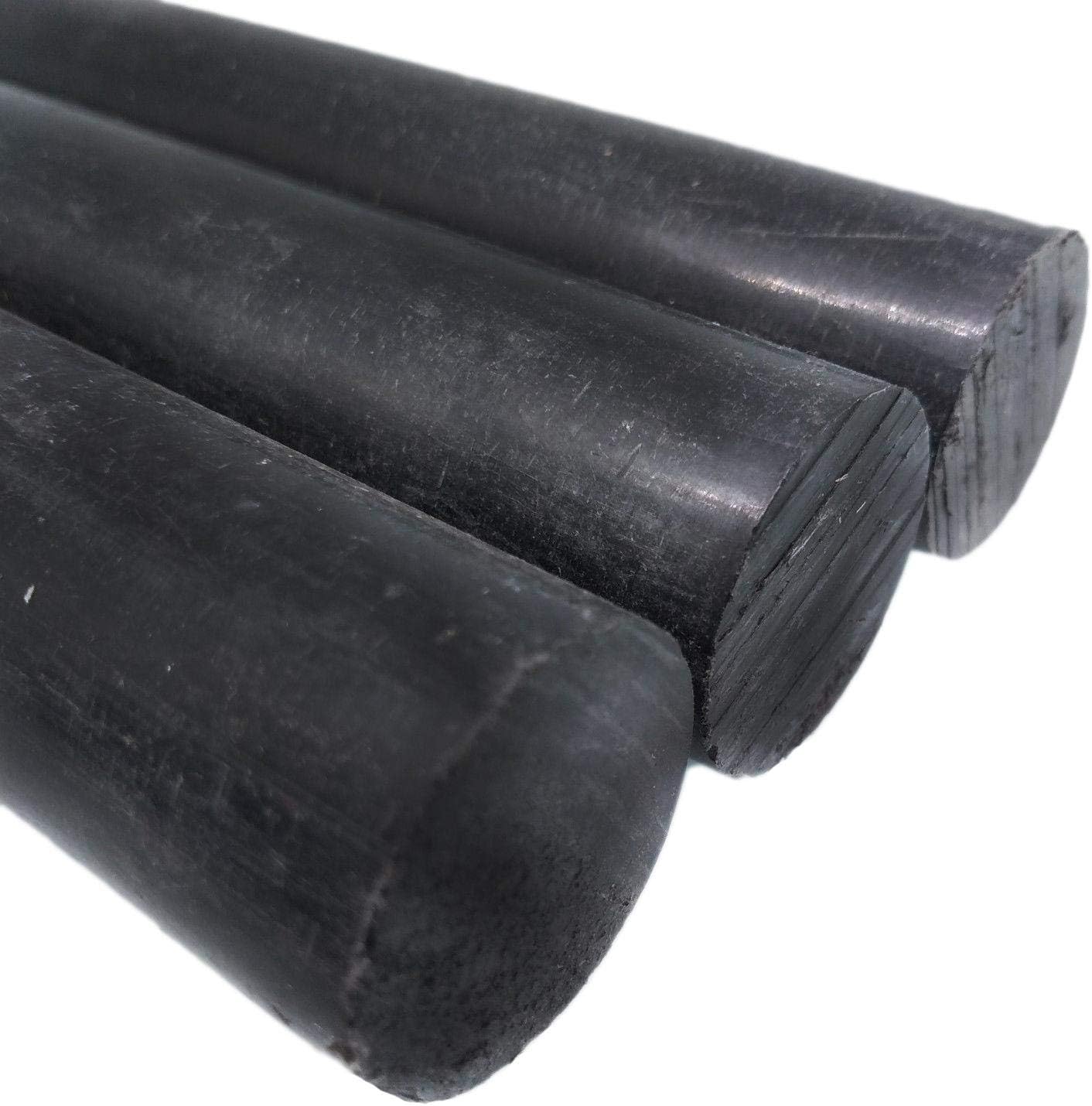 3pcs 26.75mm Dia 13" Long PA6 Nylon Round Rod Stick Bar Stock Black