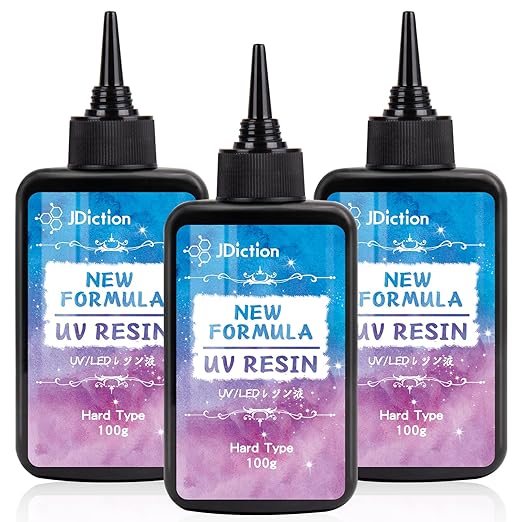 JDiction UV Resin 300g, Crystal Clear UV Resin Solar Cure Sunlight Activated Hard Resin Kit for Jewelry Making, Casting and Coating, DIY Crafts