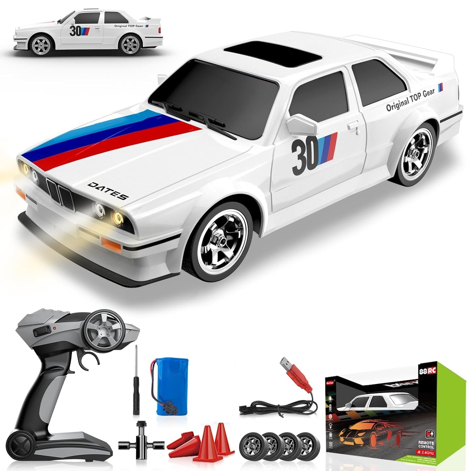 Retro Drift BMW M3 30KM RC | RED/WHITE — view 3