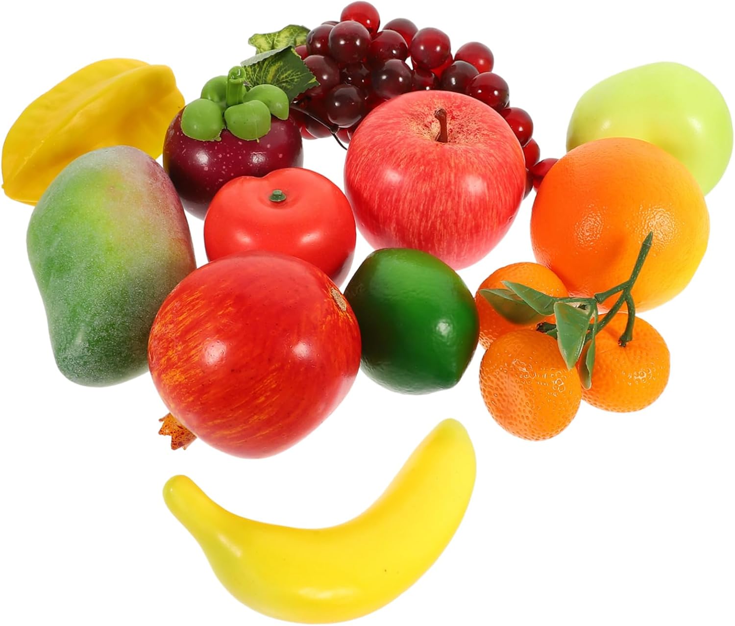 Cabilock 24pcs Realistic Artificial Fruit Decorations for Photography Home Decor and Boys and Girls Play Lifelike Faux Fruits Displays and Teaching