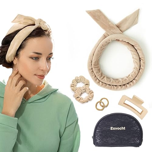 Diadema de barra rizadora sin calor, rizador de pelo sin calor para cabello largo, rizadores de pelo de terciopelo suave para dormir, diadema sin disponible en Yaxa Peru