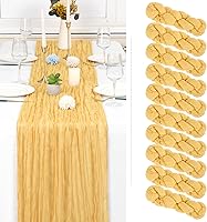 Vista 98 de Showgeous 10 Pack Baby Pink Cheesecloth Table Runner 10FT Long Semi-Sheer Gauze Table Runner Boho or Rustic Wedding Decor for Wedding Decor Arch