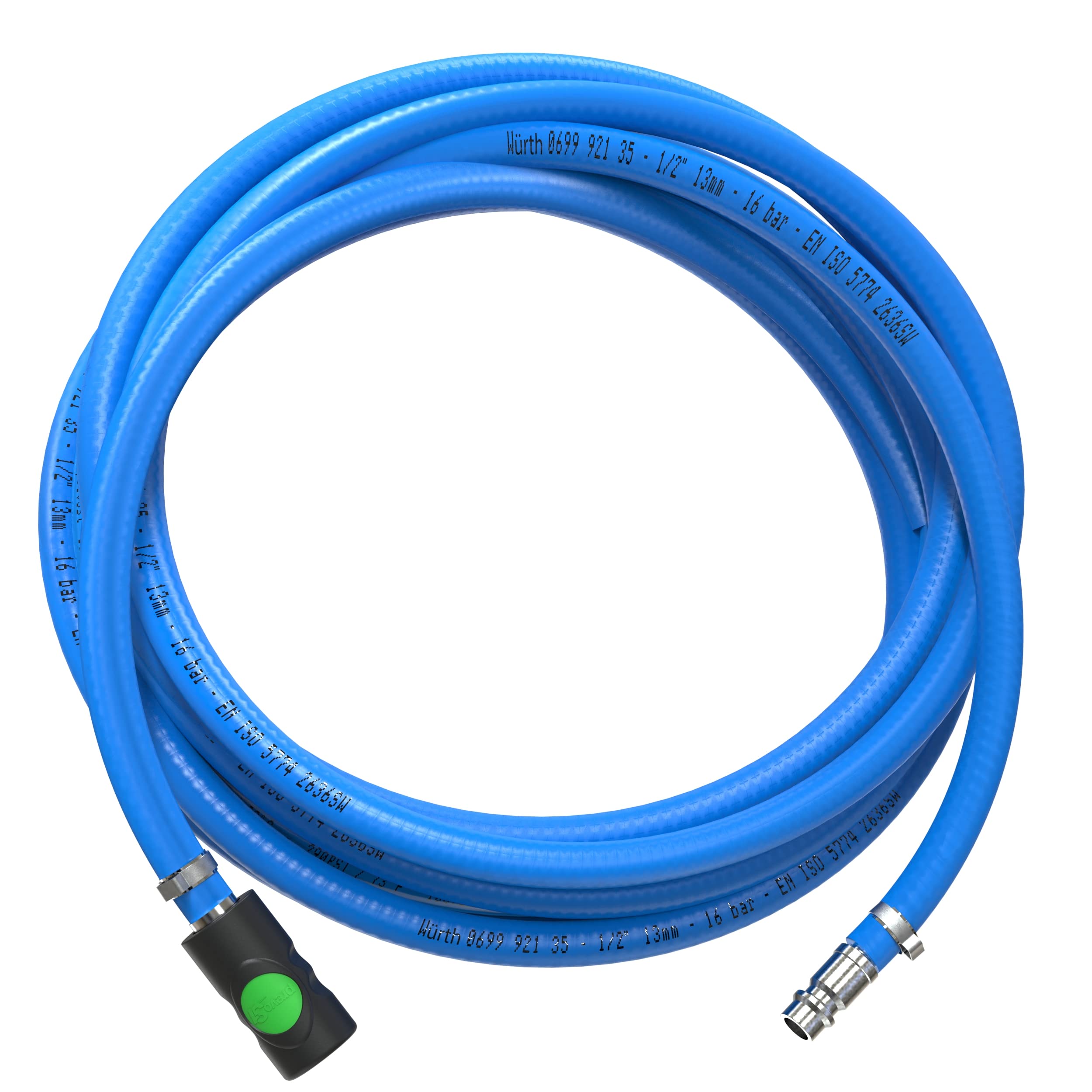 AUPROTEC Druckluftschlauch Set 13mm Ø Innen 3m PVC-Schlauch I Mit Prevost S1 Sicherheits Kupplung für Druckluft-Kompressor I Würth Kompressorschlauch hochflexibel