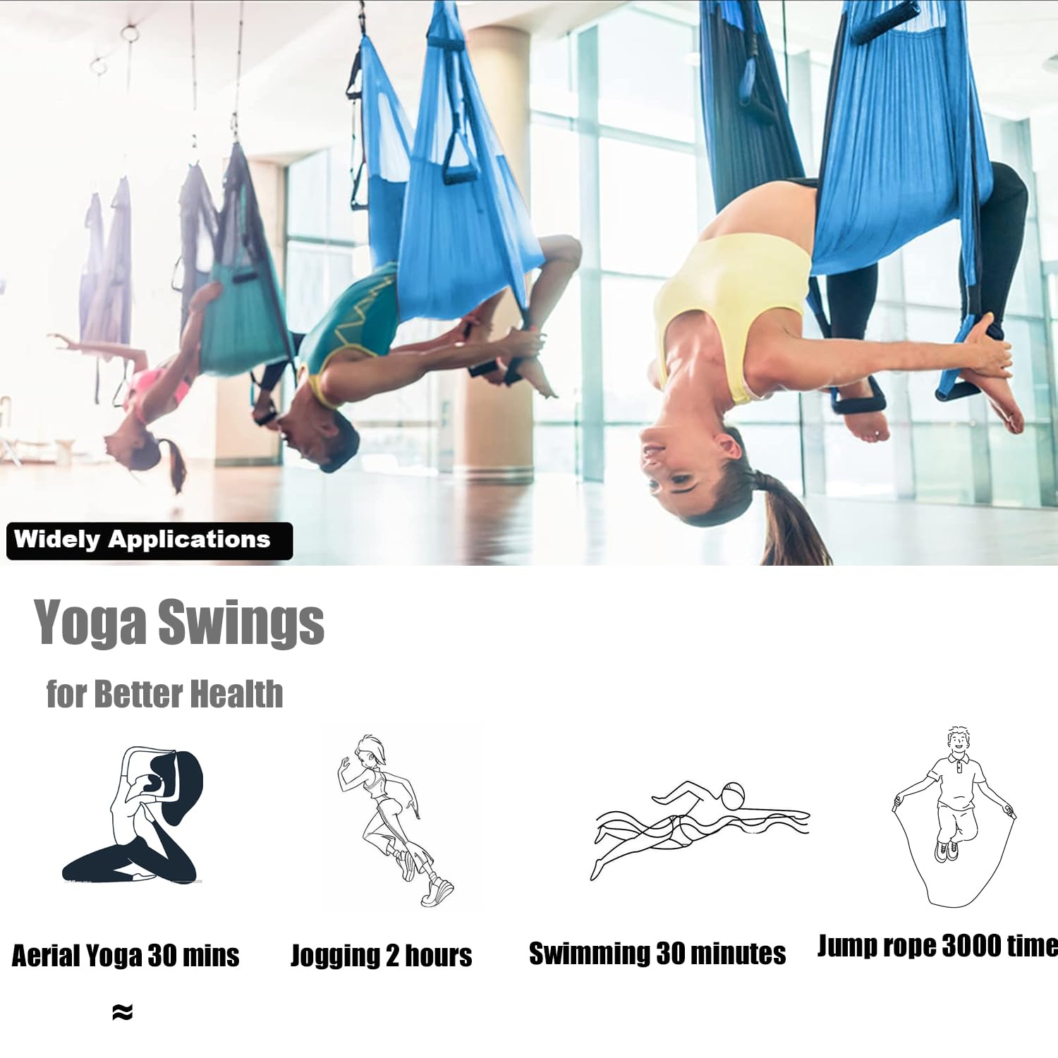Hamac de Yoga Aérien Kits,Anti-Gravité Yoga Pilates,avec Poignée épaisse en Mousse,Capacité 200 kg(Violet Clair)