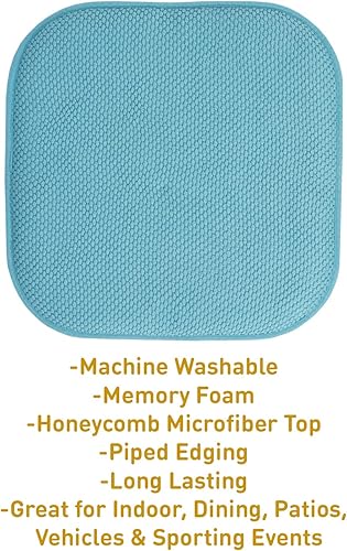 Miniatura 3 de Sweet Home Collection Alexis Gold - Cojines de espuma viscoelástica para silla, goma antideslizante y diseño de panal de abejas y esquinas