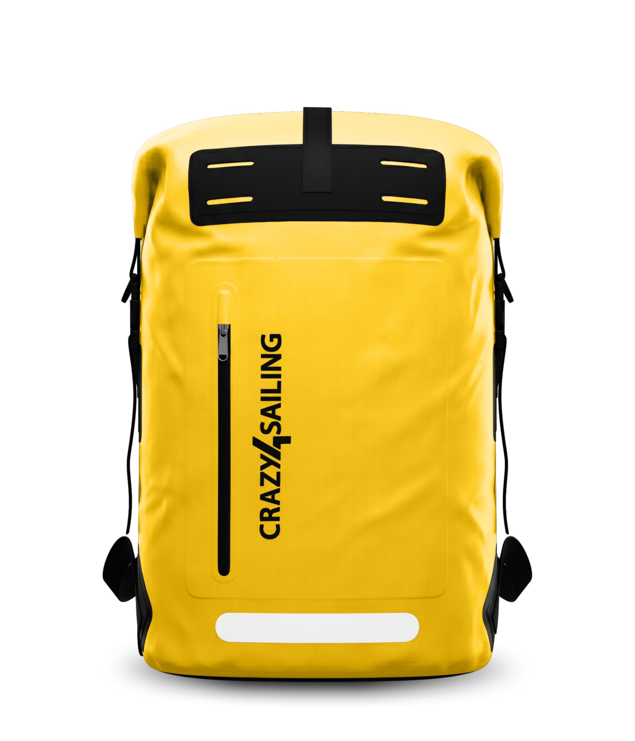 crazy4sailing Mochila impermeable de PVC 35 L/55 L – Mochila de exterior para barco, vela, camping y ciclismo – Bolsa de lona resistente al agua de PVC en 6 colores, amarillo, 55 Liter, Mochila