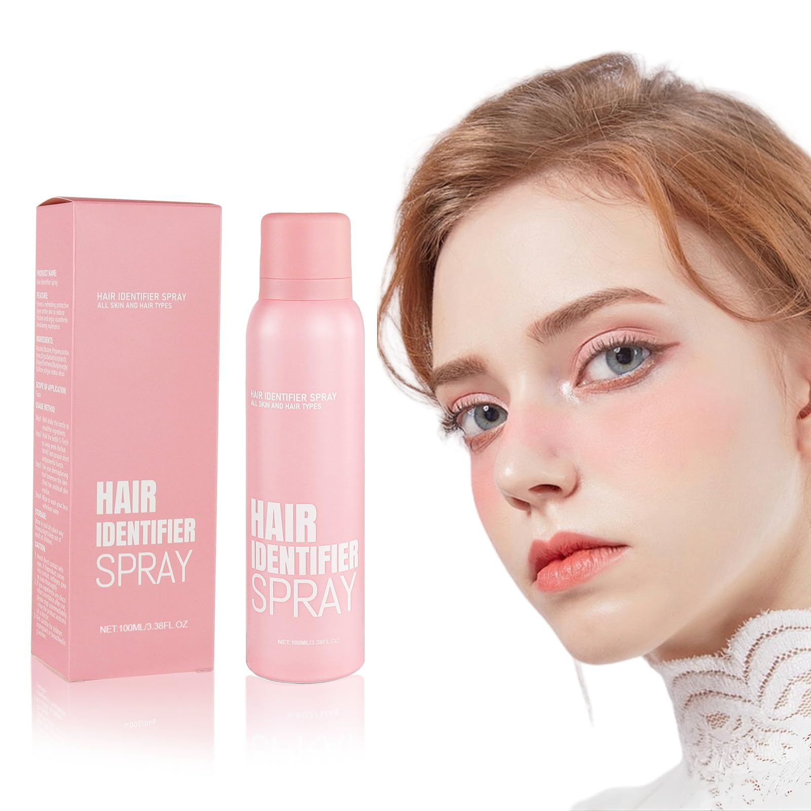 Hair Identification Spray for Facial Shaving - Removes hair and dead skin, Women's Facial Shaving Powder Spray - Moisturizing Skin Care Set, Suitable for sensitive skin/unisex, with 4 Razors (1Set)