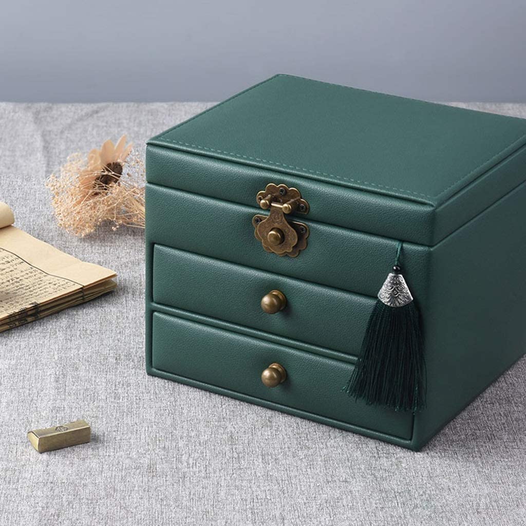 Joyero Organizador Joyas Estante De Joyería De 3 Capas, Caja Organizadora De Joyería De Cuero PU, Caja De Exhibición De Joyería Para Pendiente, Anillo, Collar, Pulsera Joyeros Mujer Organizador ( Colo