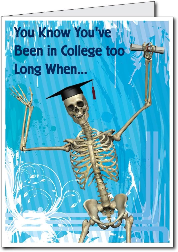 VictoryStore Jumbo Greeting Cards: Giant Graduation Card with Envelope, Skeleton Graduate Design, 2 feet X 3 feet