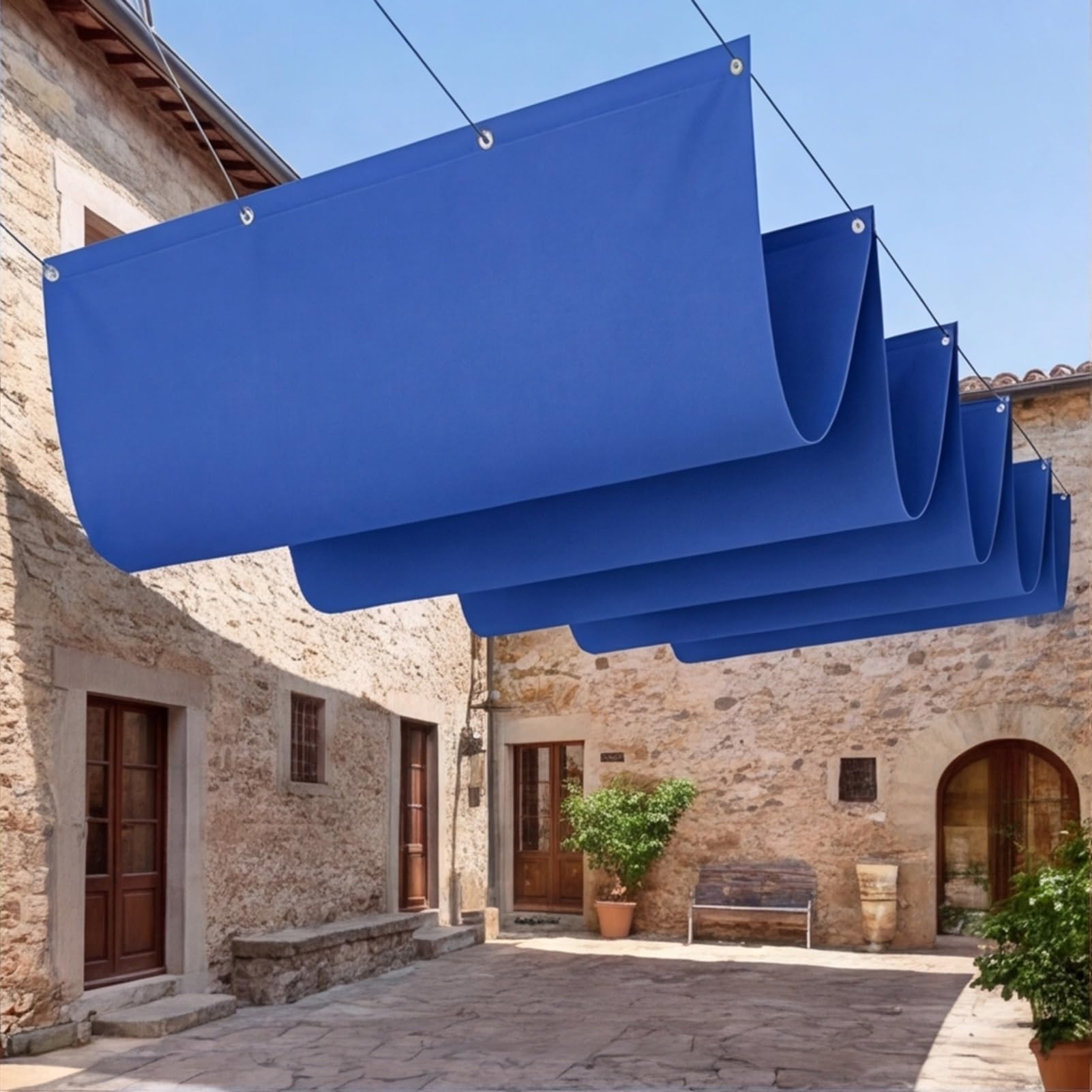 Wysuwany żagiel przeciwsłoneczny 160 x 595 cm, odporny na warunki atmosferyczne, ochrona przed słońcem, wodoszczelna, pergola zewnętrzna, ochrona przed promieniowaniem UV i rozerwanie, ochrona przed