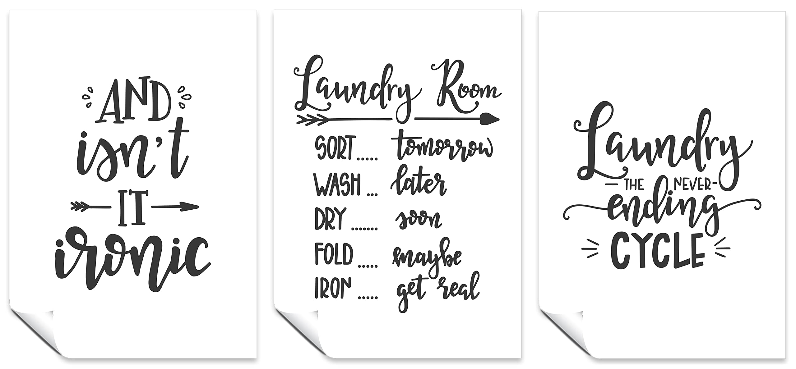 Panther Print Laundry Room Poster Prints Set Of 3 A4 Novelty Wall Art Decor Posters Isn't It Ironic For Utility Room