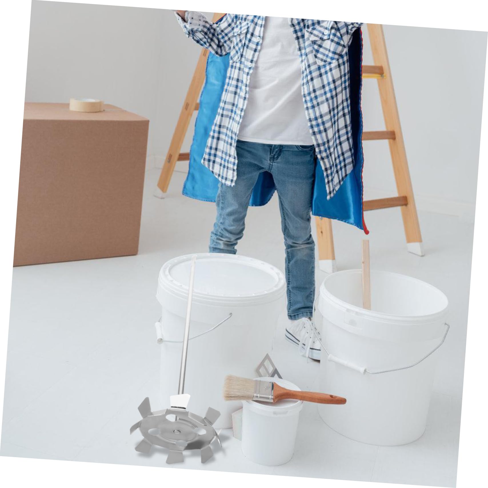Punta Miscelatrice per Trapano a Percussione in Ferro Zincato | Pittura e Stucco, Riutilizzabile, Installazione Semplice, per Cantieri e Ristrutturazioni Domestiche