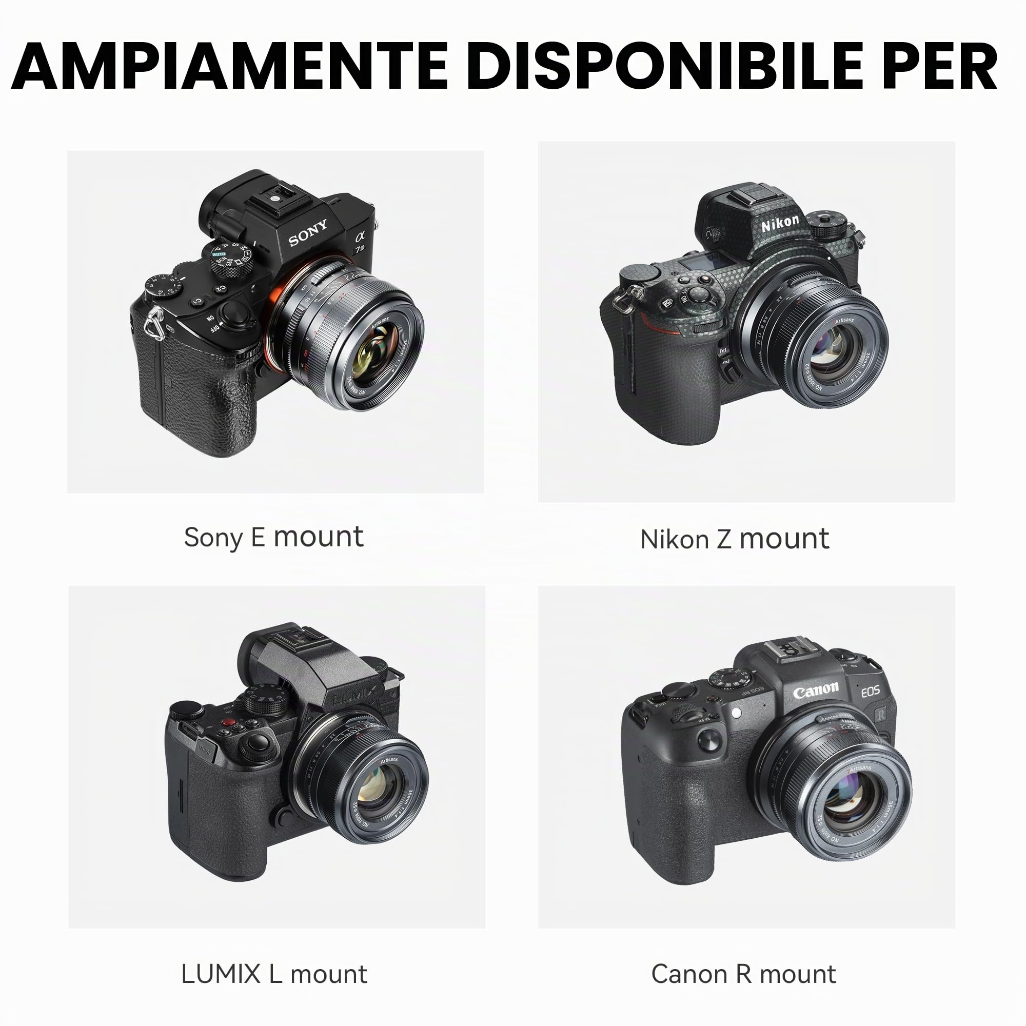 7artisans Obiettivo F1.4 da 35 mm con messa a fuoco manuale full-frame, apertura ampia, compatibile con fotocamere Sony E Mount A7 A7R A7S A7RⅡ A7SⅡ A9 A7C A1 A7RIII A7III A7RIV A9II etc.