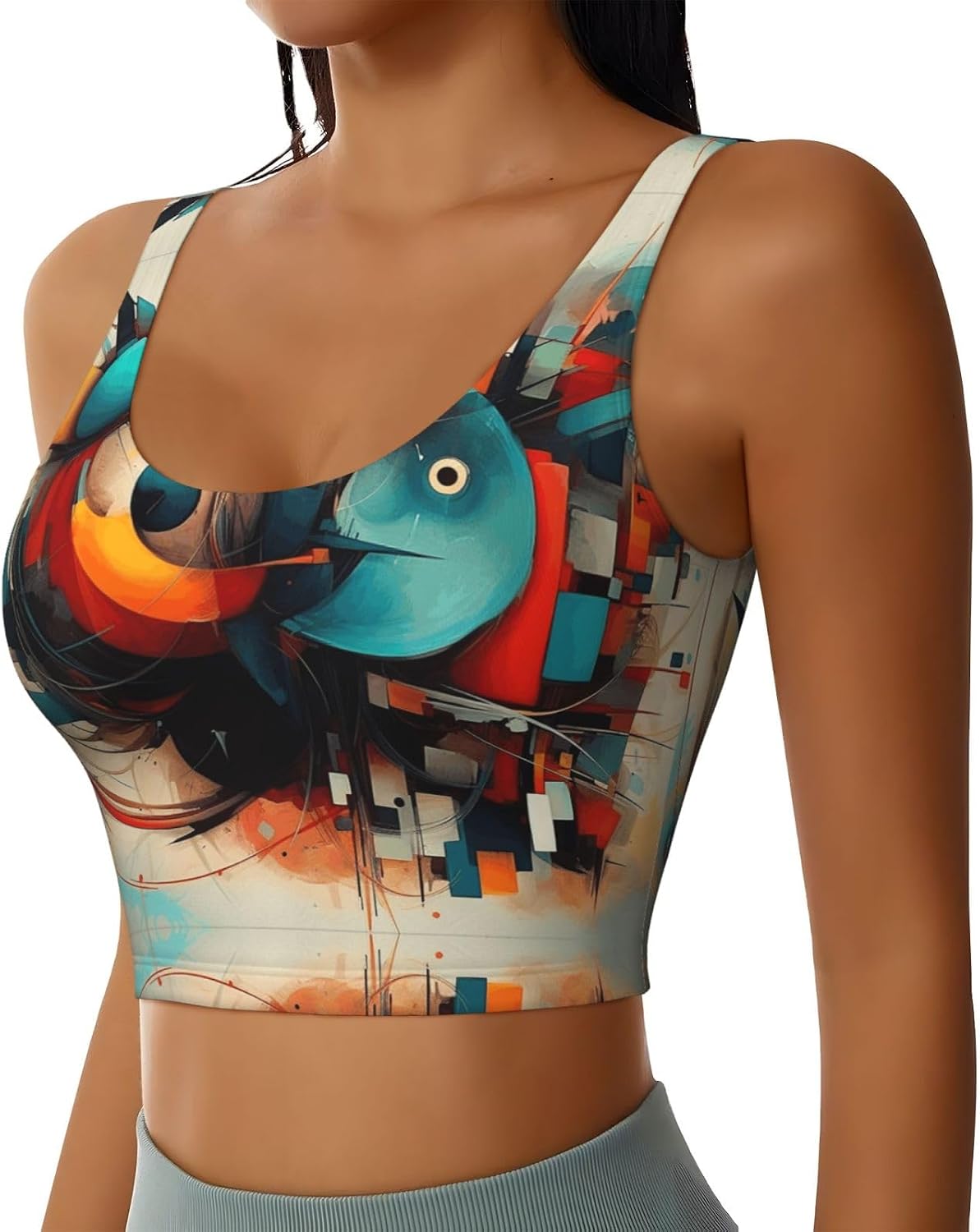 Colorful Fish Women's Sports Bras - High Support Workout Tops for Women