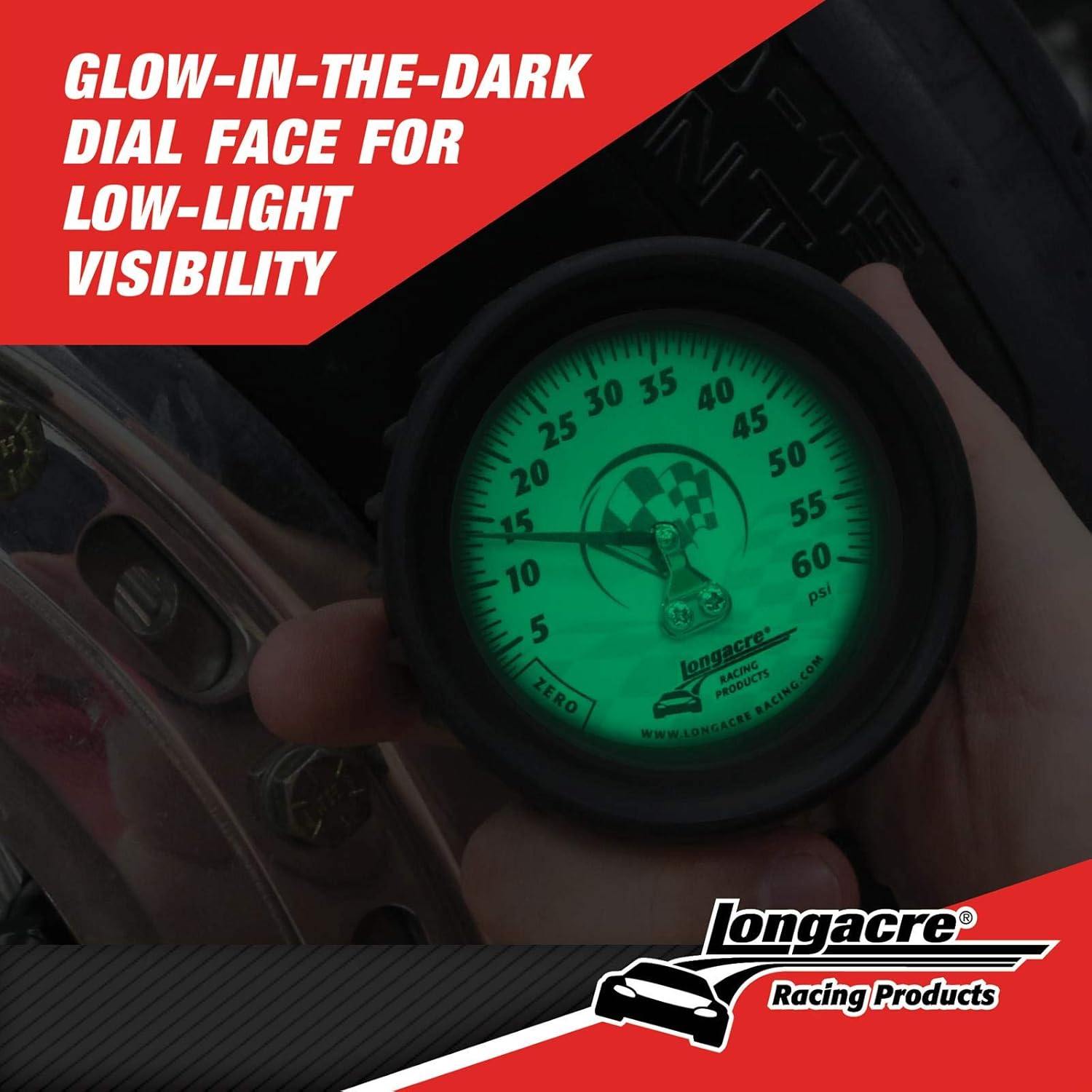 Longacre® 52-52003 Tire Pressure Gauge, 2-1/2 Inch, 0-60 PSI : Automotive