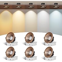 CycevSun Oil Rubbed Bronze 4 Inch Anti-Glare LED Recessed Lights, 6-Pack | Low Glare COB Canless Spotlight Exterior Soffit Lights, High Bright 130LM/W, 16W, CRI95, 5CCT, Dimmable, IP44, ETL, FCC