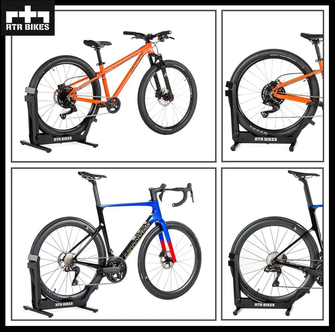 Brutus Professional Bike Floor Stand – Heavy Duty Steel Rack for E-Bikes & MTB up to 66 lbs (30kg) – Fits 26-29" Wheels & Tires up to 2.8" – Garage Storage & Wash - Image 4