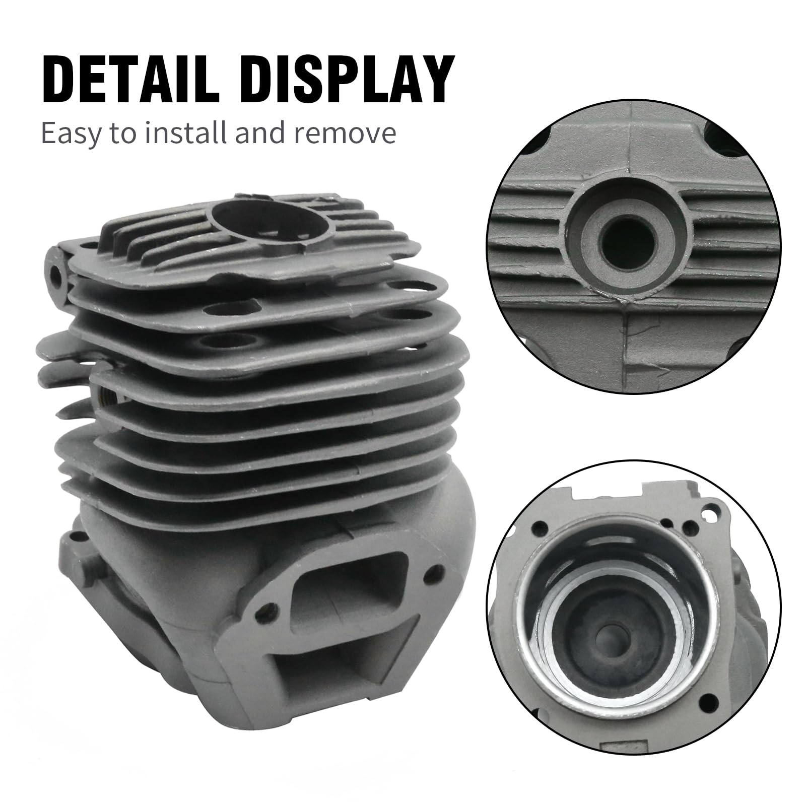 Hoypeyfiy 506 38 61-71 51 mm Kit cylindre piston roulements, remplacement pour modèles de tronçonneuse à béton Husqvarna K760 K750, avec bougie d'allumage, roulements et filtre à carburant