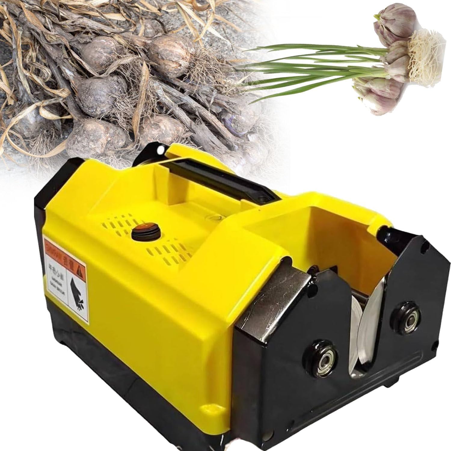 Electric Garlic Root Cutter,Double Head Garlic Tail Remover Machine,Cut Beard and Roots,Beard and Root Cutter - for Garden Garlic,Single Garlic