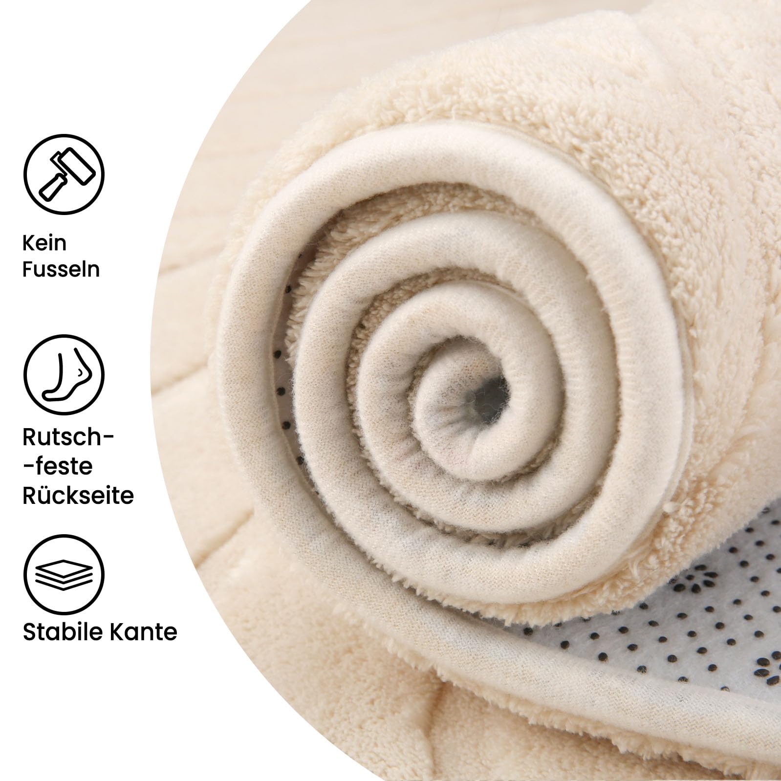 Sour Lemon Teppich Wohnzimmer 160x230cm, 3D Halbkreismuster Teppichd Creme Waschbarer Teppich Flauschige Carpets Schlafzimmer Carpet Gegend Kurzflor Flauschig Rutschmatte Kinderzimmer Teppiche