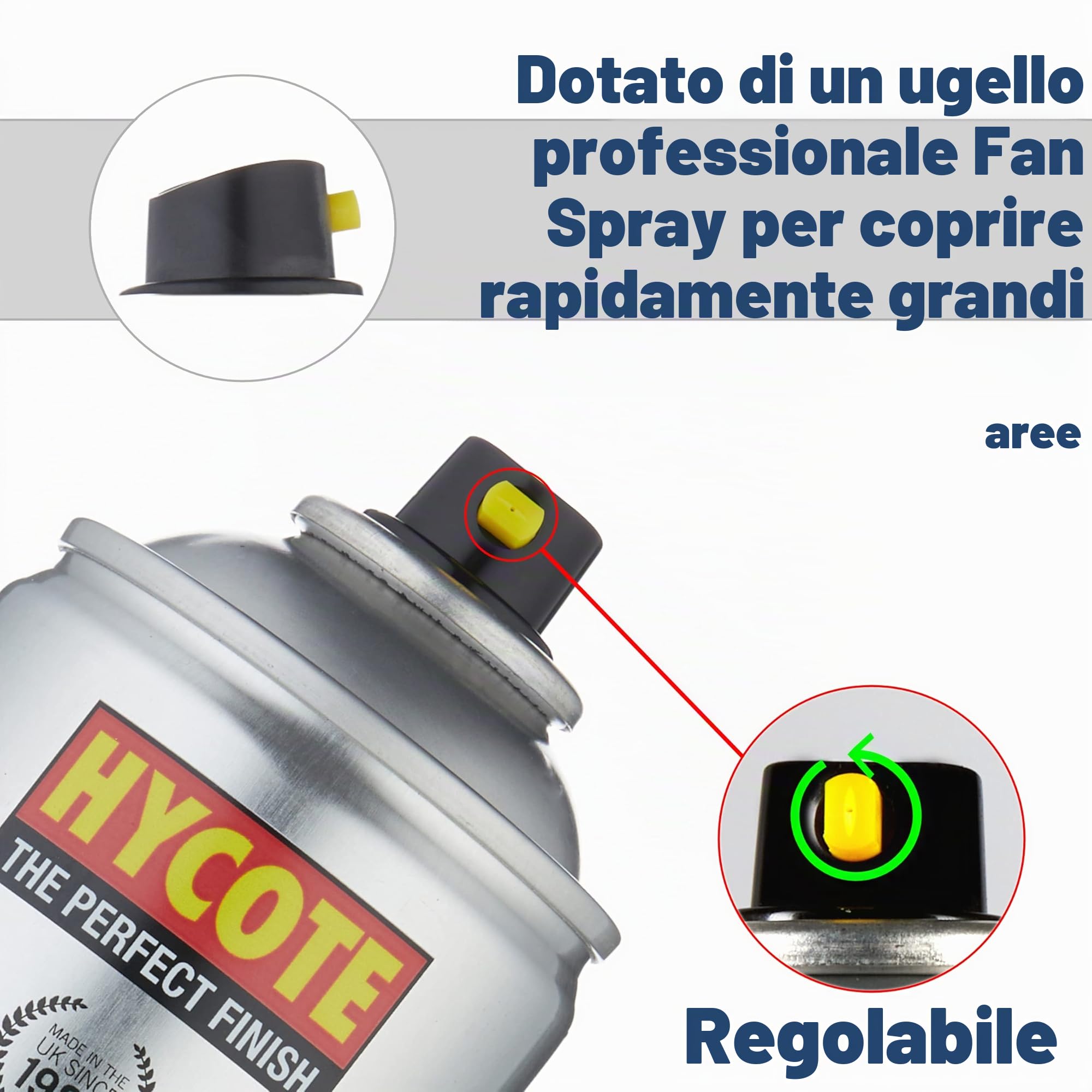 Hycote Vernice Spray Nero Opaco 400 ml, Asciugatura Rapida, Alta Copertura, Resistente, Multi Superficie