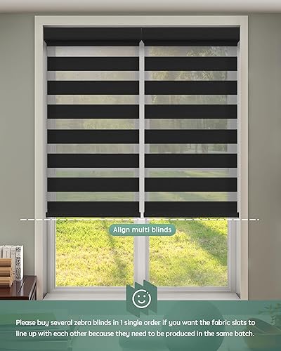Miniatura 165 de Persianas de cebra motorizadas Yoolax compatibles con Alexa, persianas motorizadas con control remoto, persianas eléctricas inteligentes automáticas