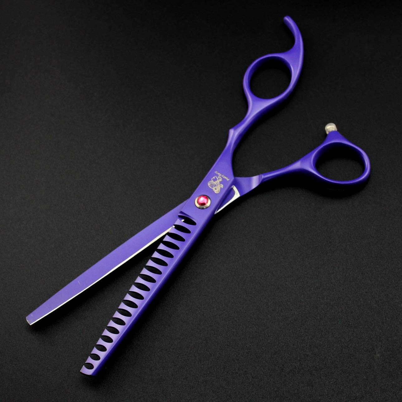Lot de 4 ciseaux de coiffure, ciseaux de coiffure, peigne de 17,8 cm pour animal domestique, ciseaux de toilettage pour chien et chat (violet)