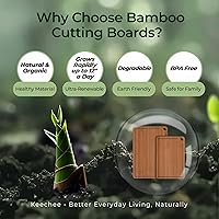 Vista 7 de Keechee Butcher Block - Juego de 2 tablas de cortar de bambú carbonizado con ranura para jugo para preparación de comidas y servir queso, juego de 2