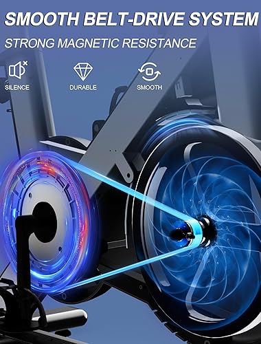 Miniatura 4 de FitGoods Exercise Bike Stationary Bike with Magnetic, Indoor Cycling Bike Stationary for Home, Spin Bike with Built-In Bluetooth Sensor and Digital