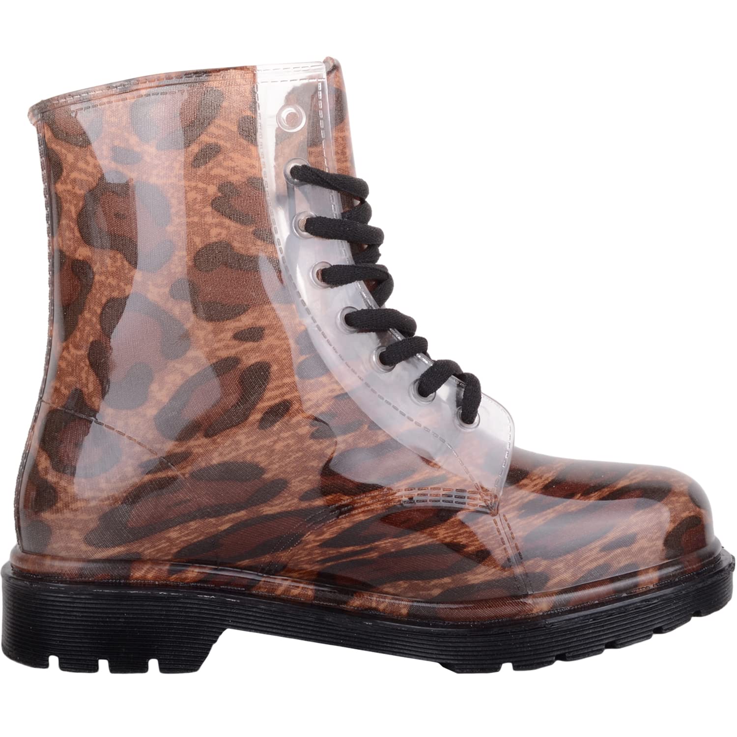 Absolute Footwear Botas impermeables de invierno con estampado de leopardo para mujer