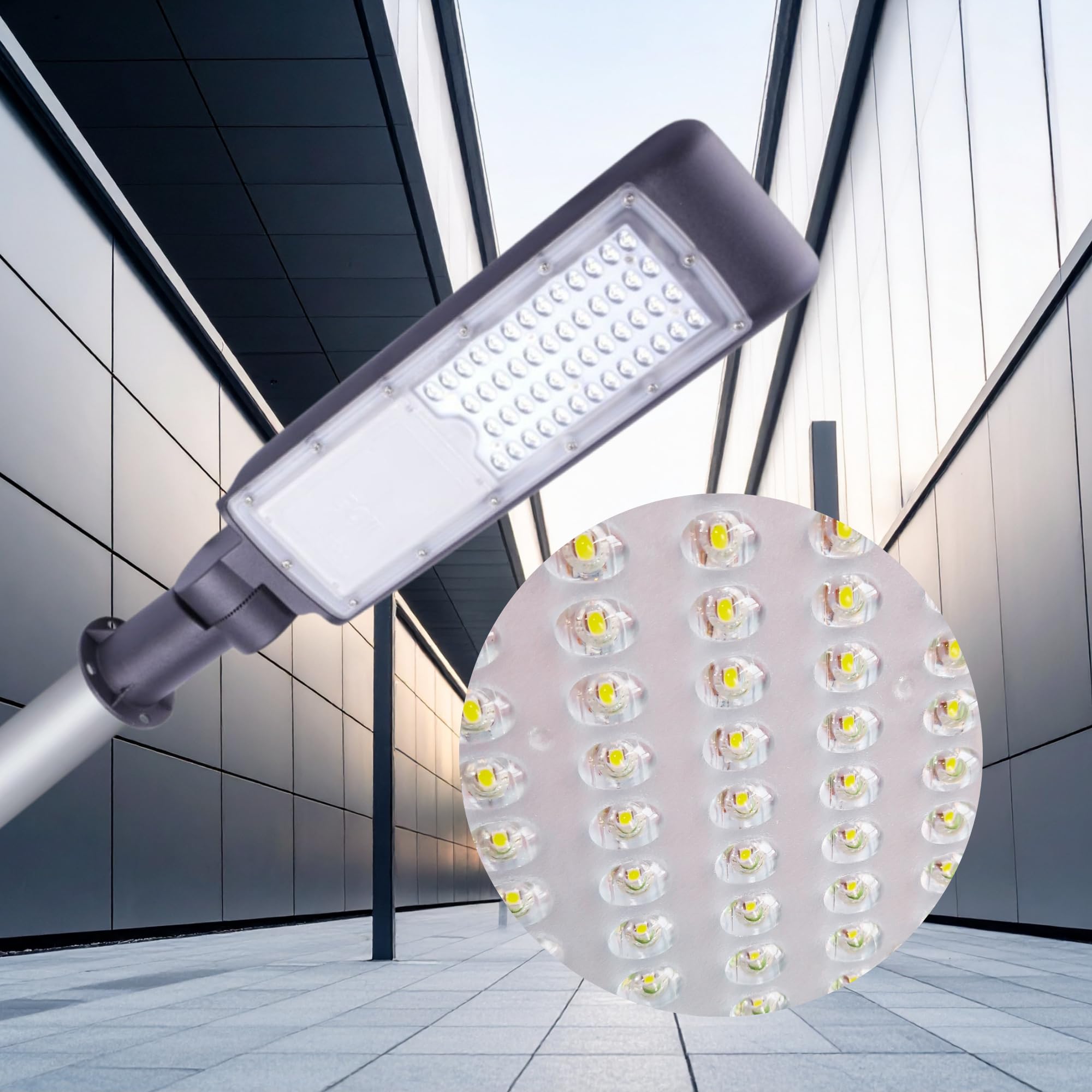 Jandei - Farola LED de Gran Potencia, 50W en Blanco Frío 6000K, 5000 Lúmenes, Driver con Protección 4kV, Factor de Potencia 0,95. Intalación Exterior y Interior.
